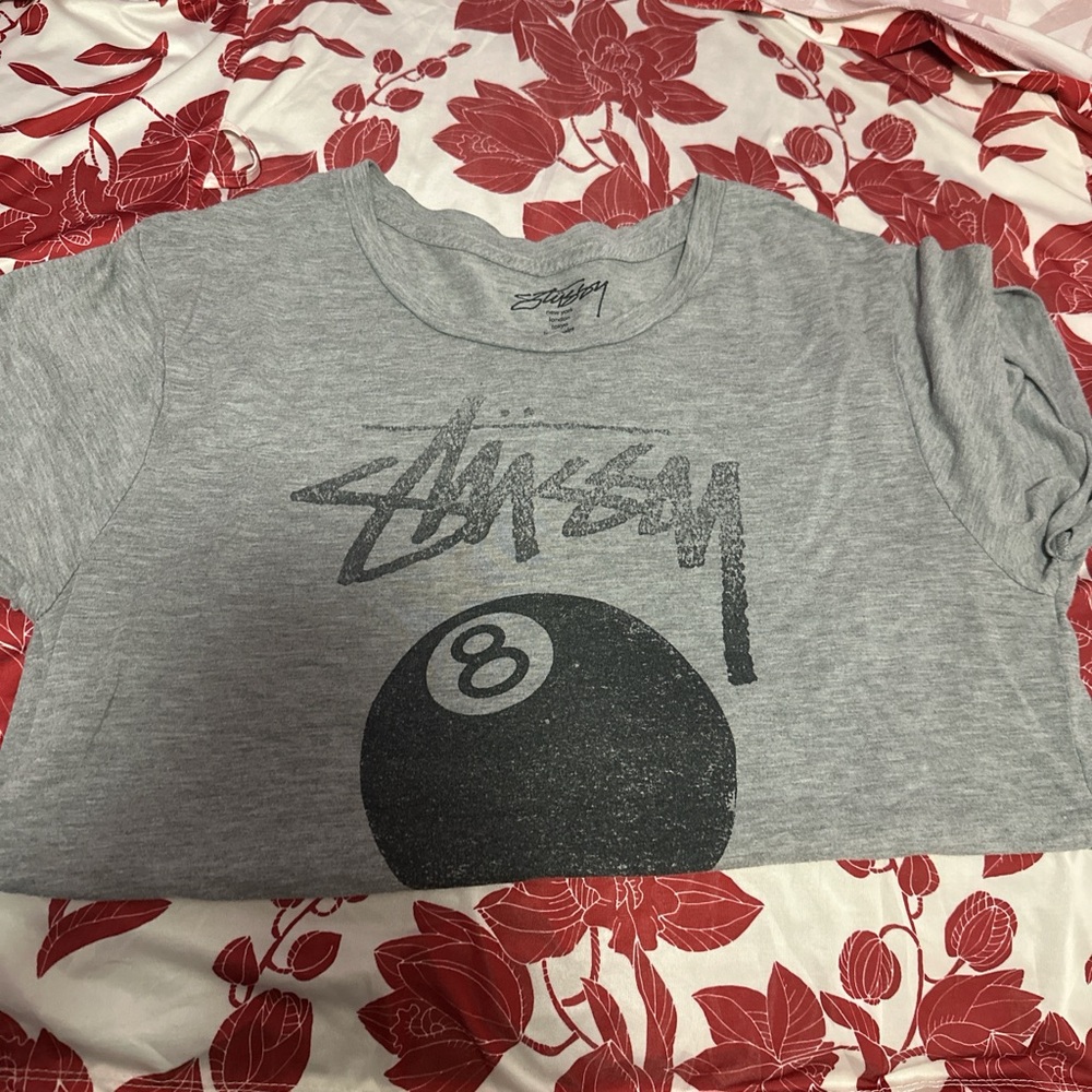 Stussy Heather Gray Logo Tee